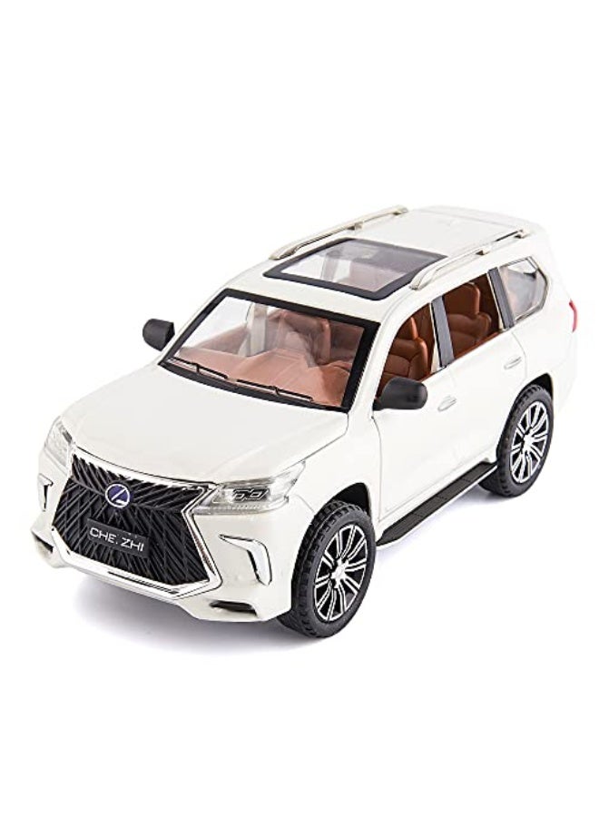 Kids Boy and Girl 1/24 Lexus 570 Off-Road in Luxury SUV Model Car Toy (White) - Image 1